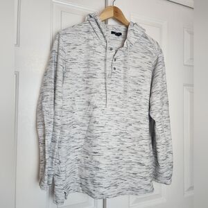 Alfani Cotton Gray Hooded Pullover Fair Isle Print Men's Sweater Size XL